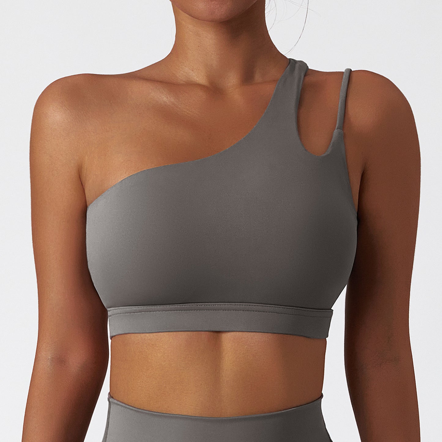Asymmetrical One-Shoulder Sports Bra
