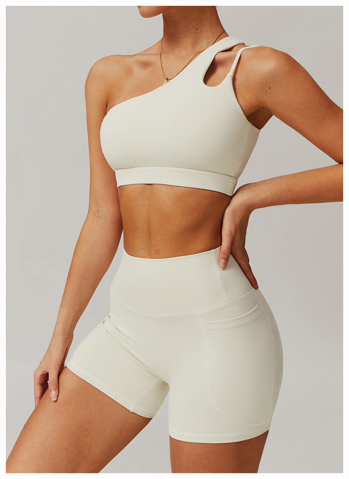 Asymmetrical One-Shoulder Sports Bra