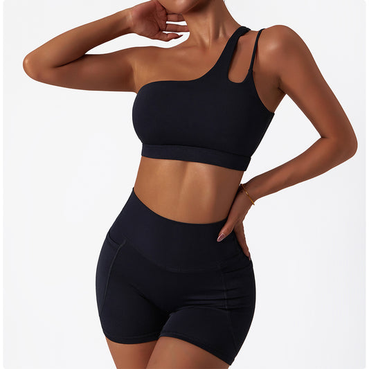 Asymmetrical One-Shoulder Sports Bra