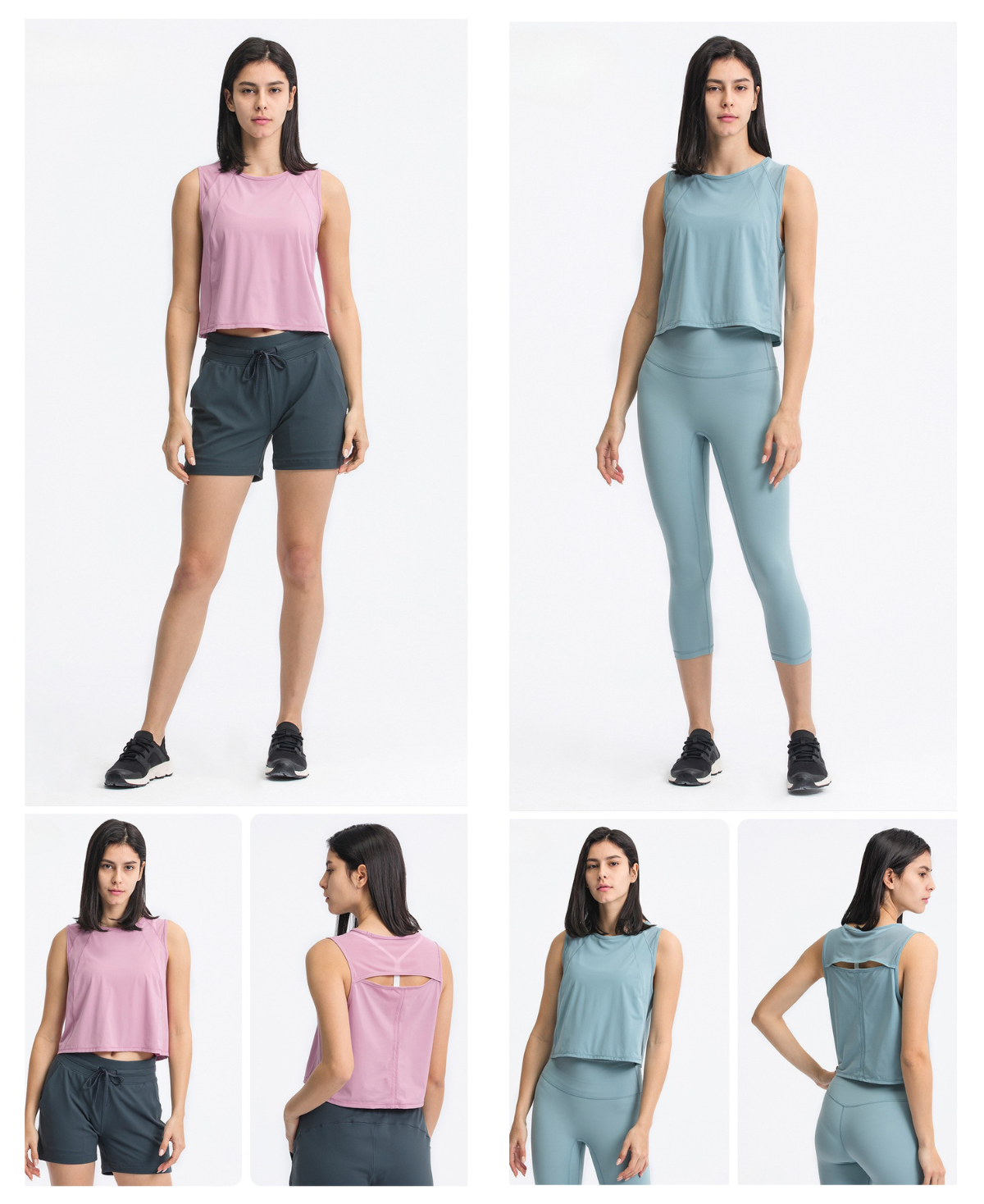 Stay cool and confident in this sleeveless crop tank featuring a breathable mesh back design. Lightweight, quick-dry fabric keeps you fresh through every move.