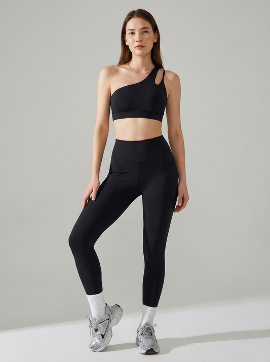 Asymmetrical One-Shoulder Sports Bra