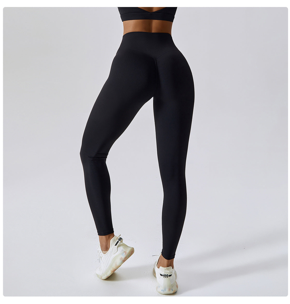 high-waist, body-sculpting leggings made from buttery-soft 78% polyamide & 22% elastane. Invisible pleated lift detail for natural curve enhancement. Ideal for gym, yoga, and daily wear.
