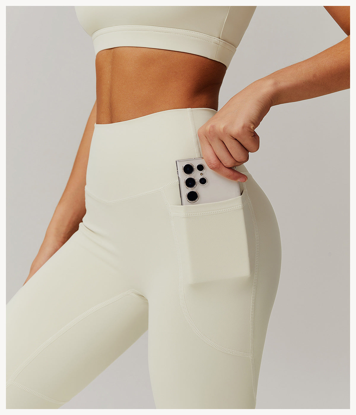 feature pockets, a high-rise waist & 4-way stretch for comfort, shape & daily performance.